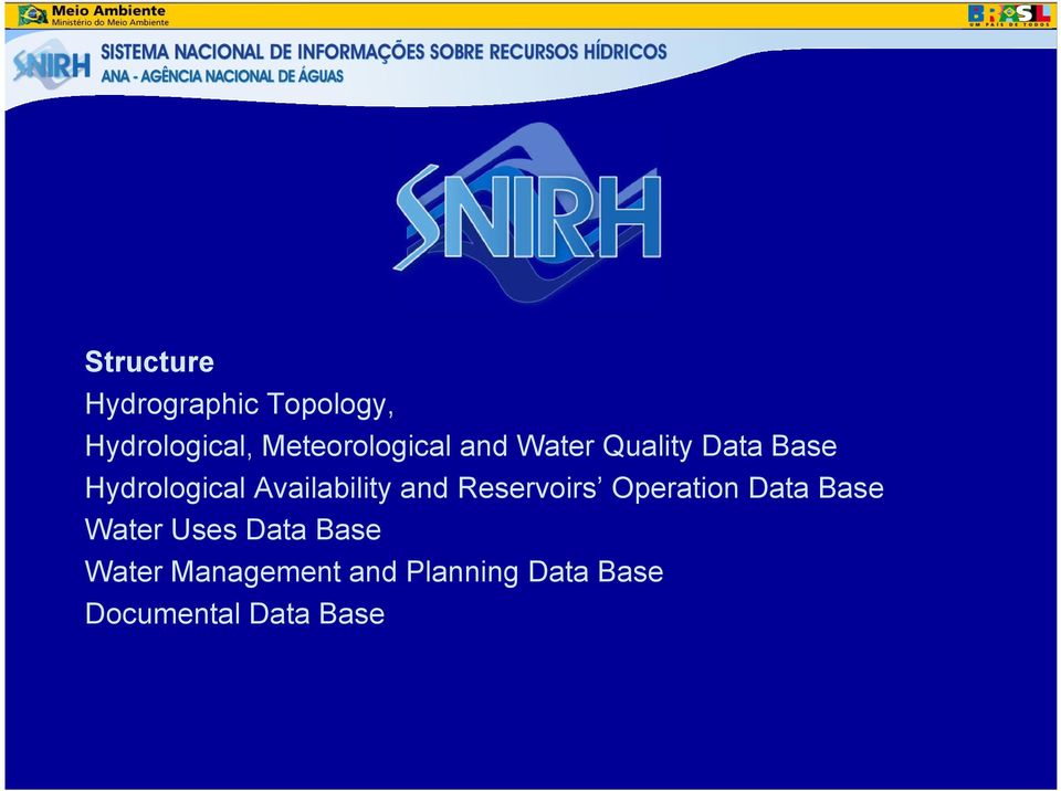 Availability and Reservoirs Operation Data Base Water