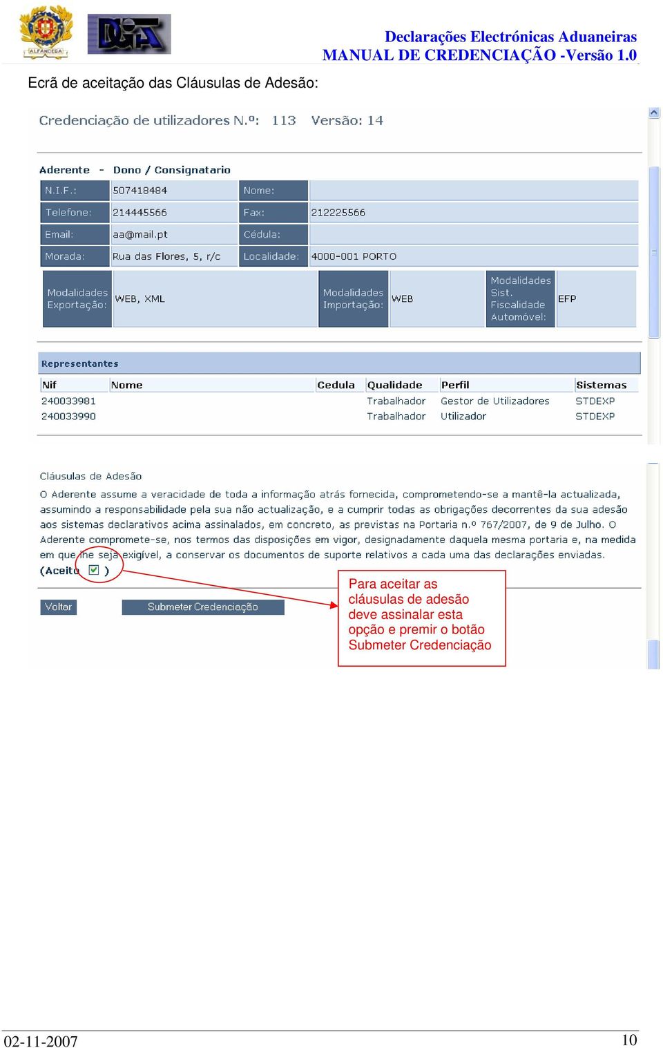 adesão deve assinalar esta opção e