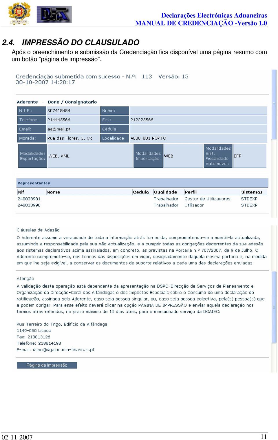 Credenciação fica disponível uma página