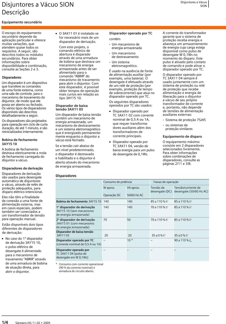 Disparadores Um disparador é um dispositivo que transfere os comandos de uma fonte externa, como uma sala de controle, para o mecanismo de travamento do disjuntor, de modo que ele possa ser aberto ou