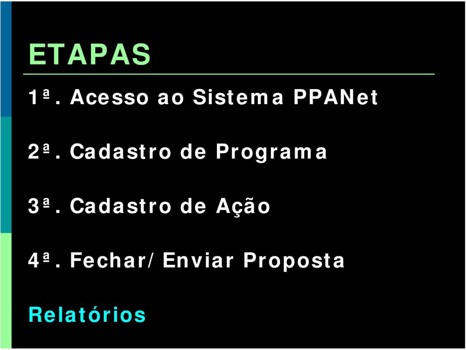 Cadastro de Programa 3ª.