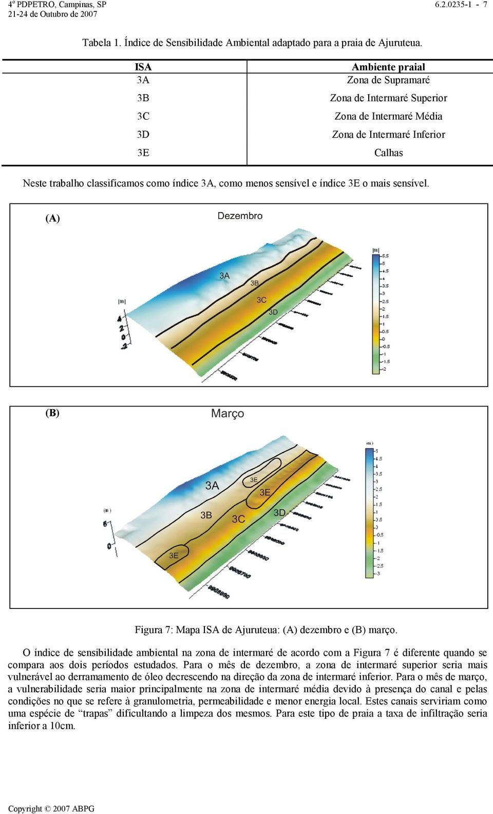 sensível e índice 3E o mais sensível. Figura 7: Mapa ISA de Ajuruteua: dezembro e março.