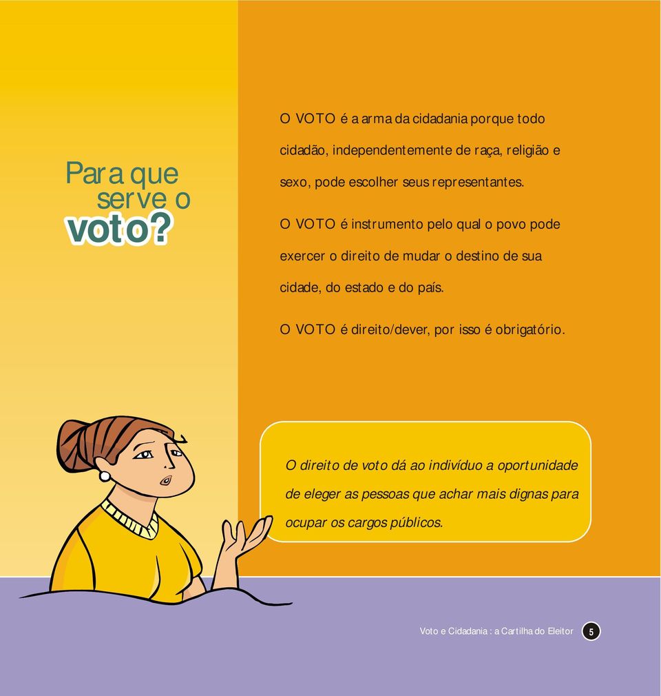 O VOTO é instrumento pelo qual o povo pode exercer o direito de mudar o destino de sua cidade, do estado e do país.