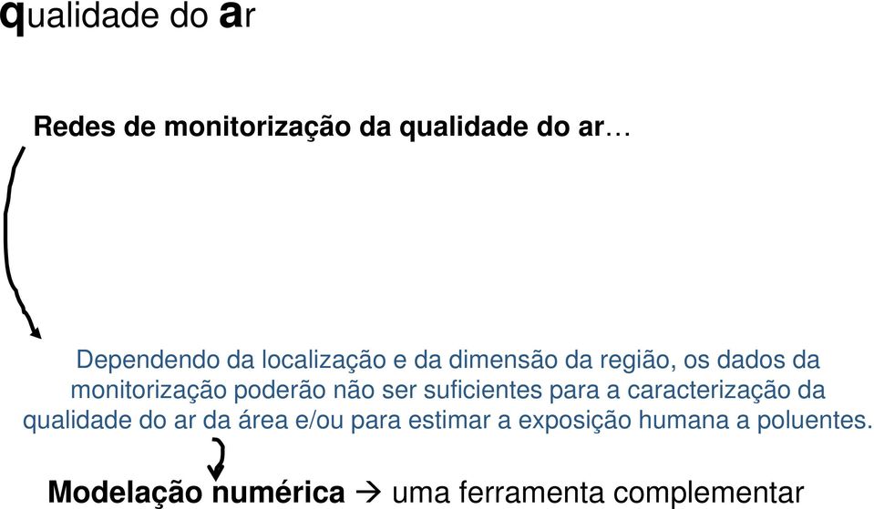 ser suficientes para a caracterização da qualidade do ar da área e/ou para