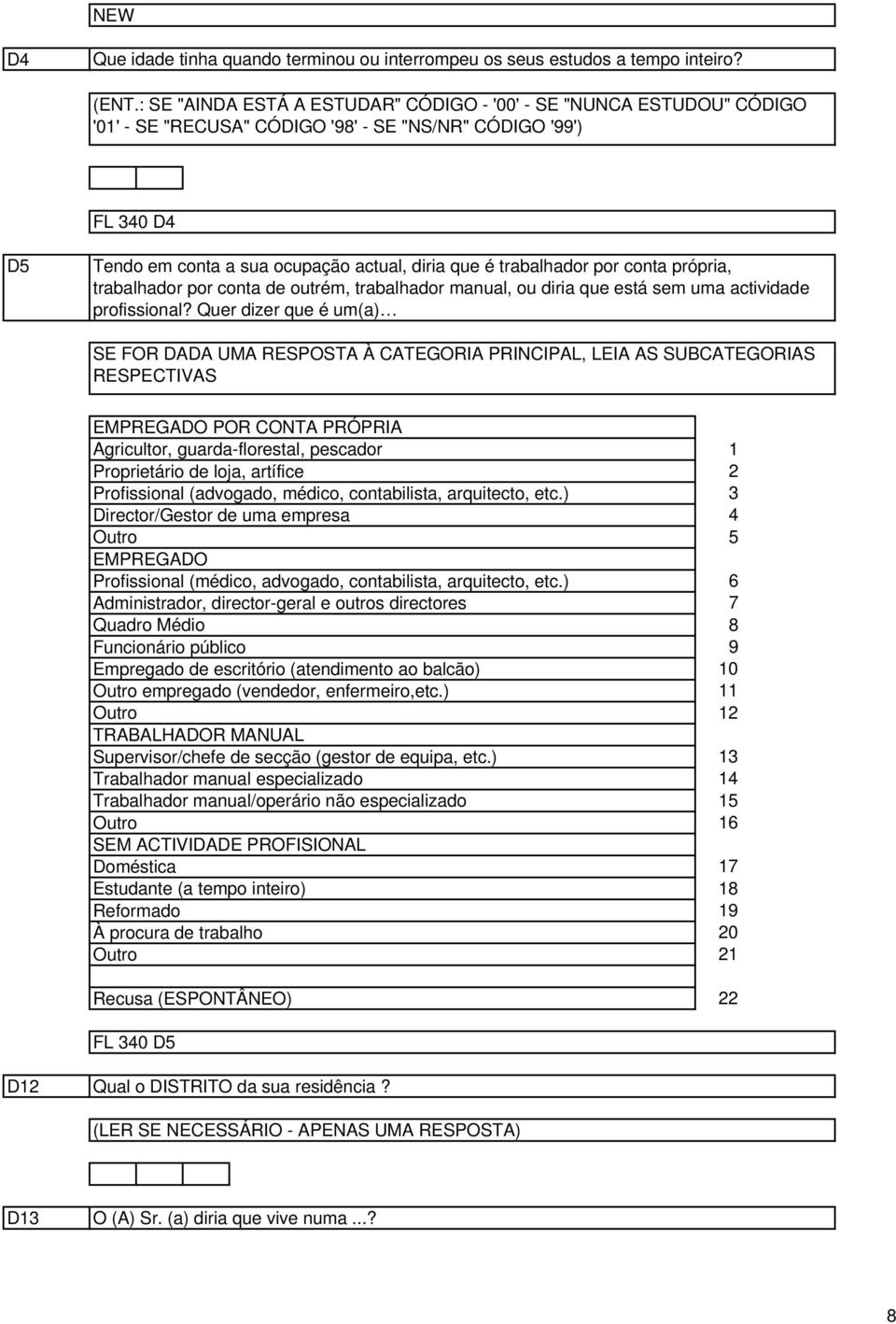 conta própria, trabalhador por conta de outrém, trabalhador manual, ou diria que está sem uma actividade profissional?