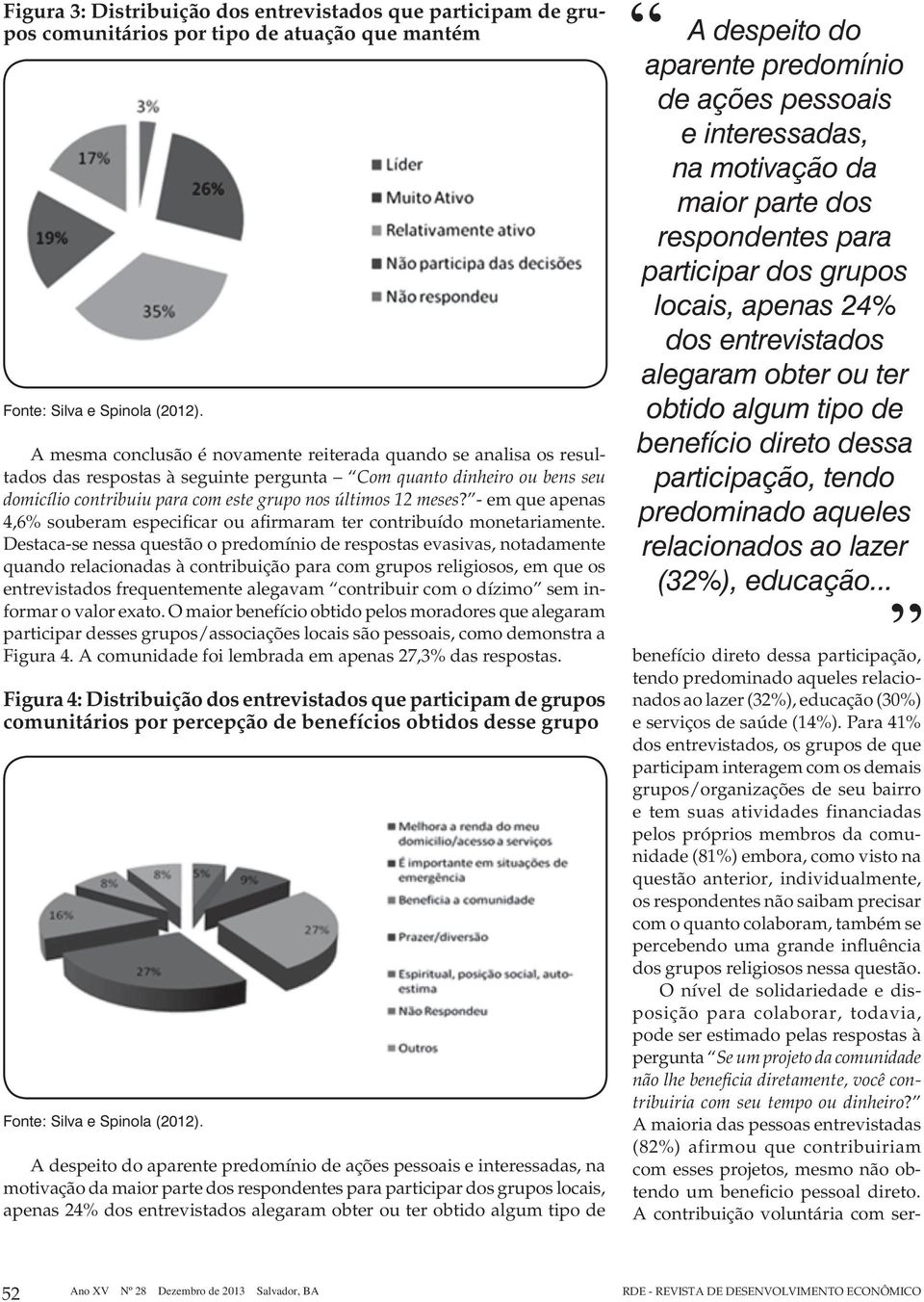 benefícios obtidos desse grupo Fonte: Silva e Spinola (2012).