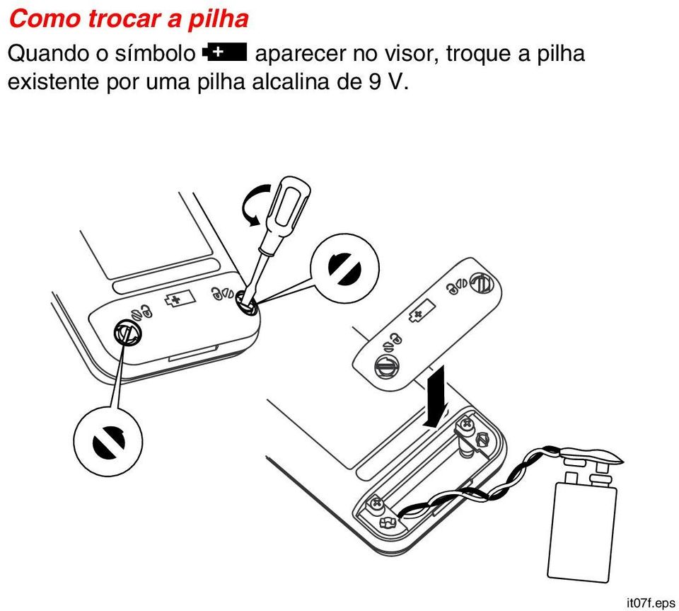 troque a pilha existente por