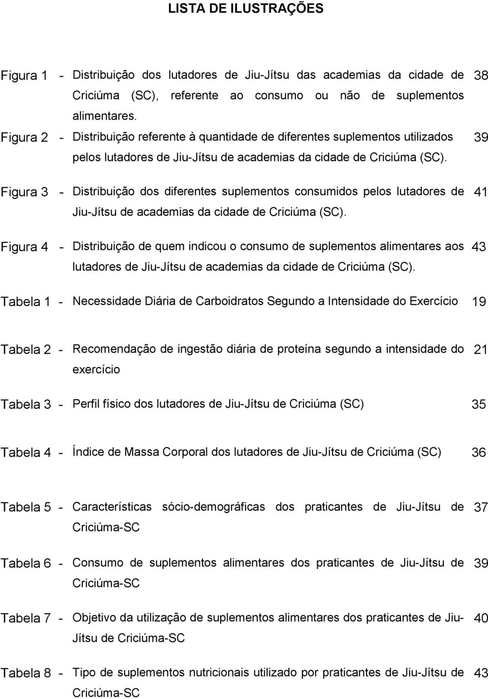 Figura 3 - Distribuição dos diferentes suplementos consumidos pelos lutadores de Jiu-Jítsu de academias da cidade de Criciúma (SC).