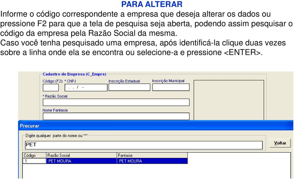 empresa pela Razão Social da mesma.