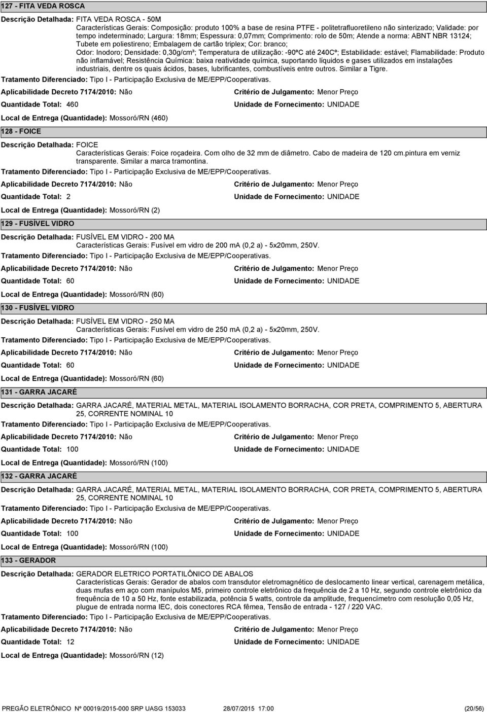 de utilização: -90ºC até 240Cº; Estabilidade: estável; Flamabilidade: Produto não inflamável; Resistência Química: baixa reatividade química, suportando líquidos e gases utilizados em instalações