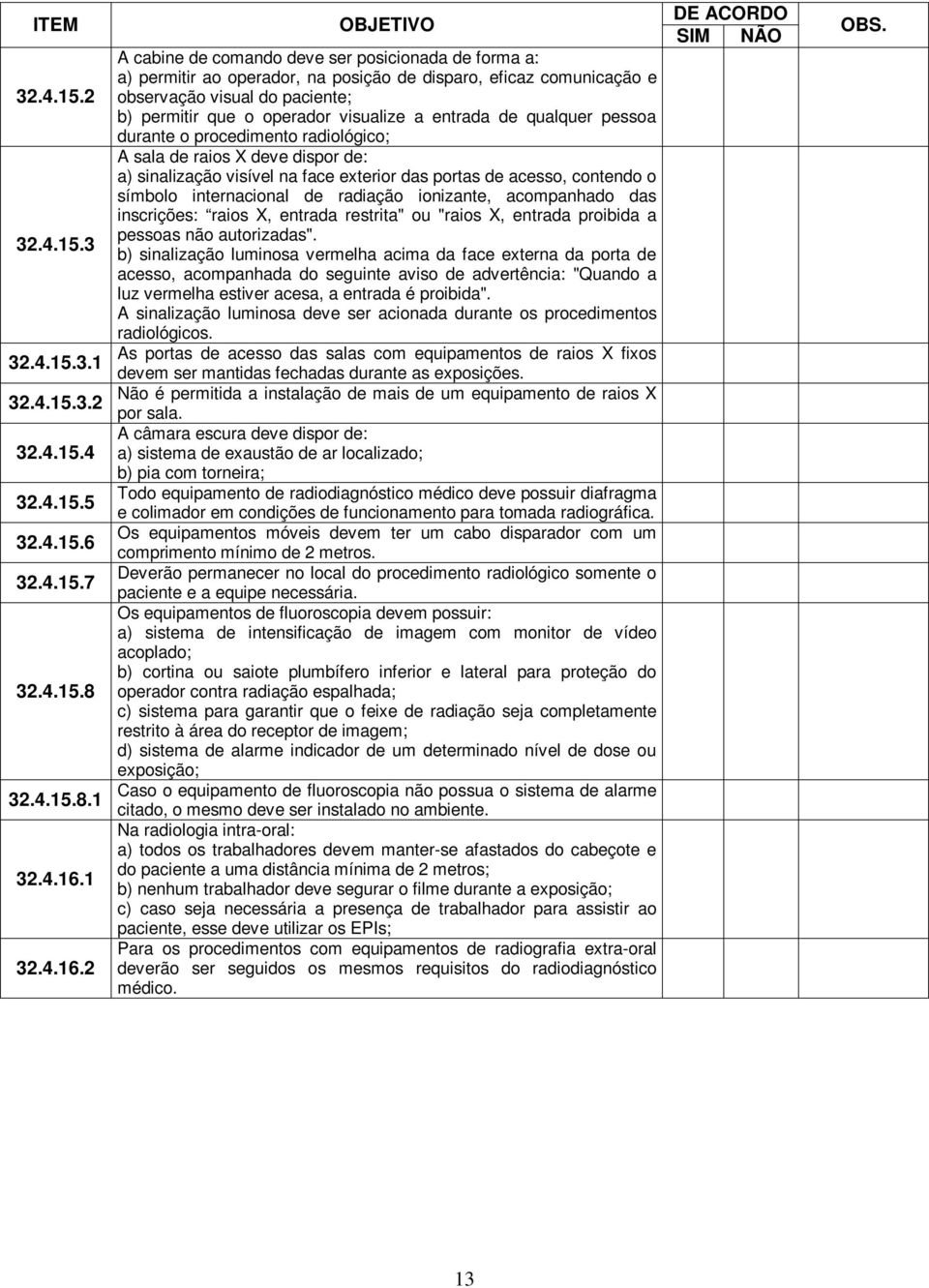 2 A cabine de comando deve ser posicionada de forma a: a) permitir ao operador, na posição de disparo, eficaz comunicação e observação visual do paciente; b) permitir que o operador visualize a