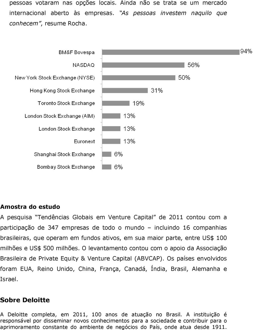 em sua maior parte, entre US$ 100 milhões e US$ 500 milhões. O levantamento contou com o apoio da Associação Brasileira de Private Equity & Venture Capital (ABVCAP).