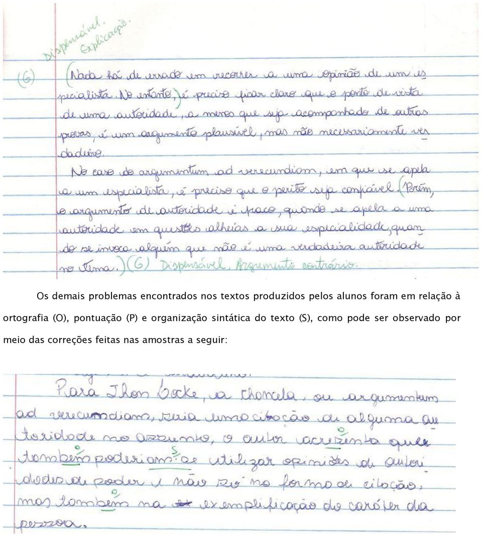 (P) e organização sintática do texto (S), como pode ser