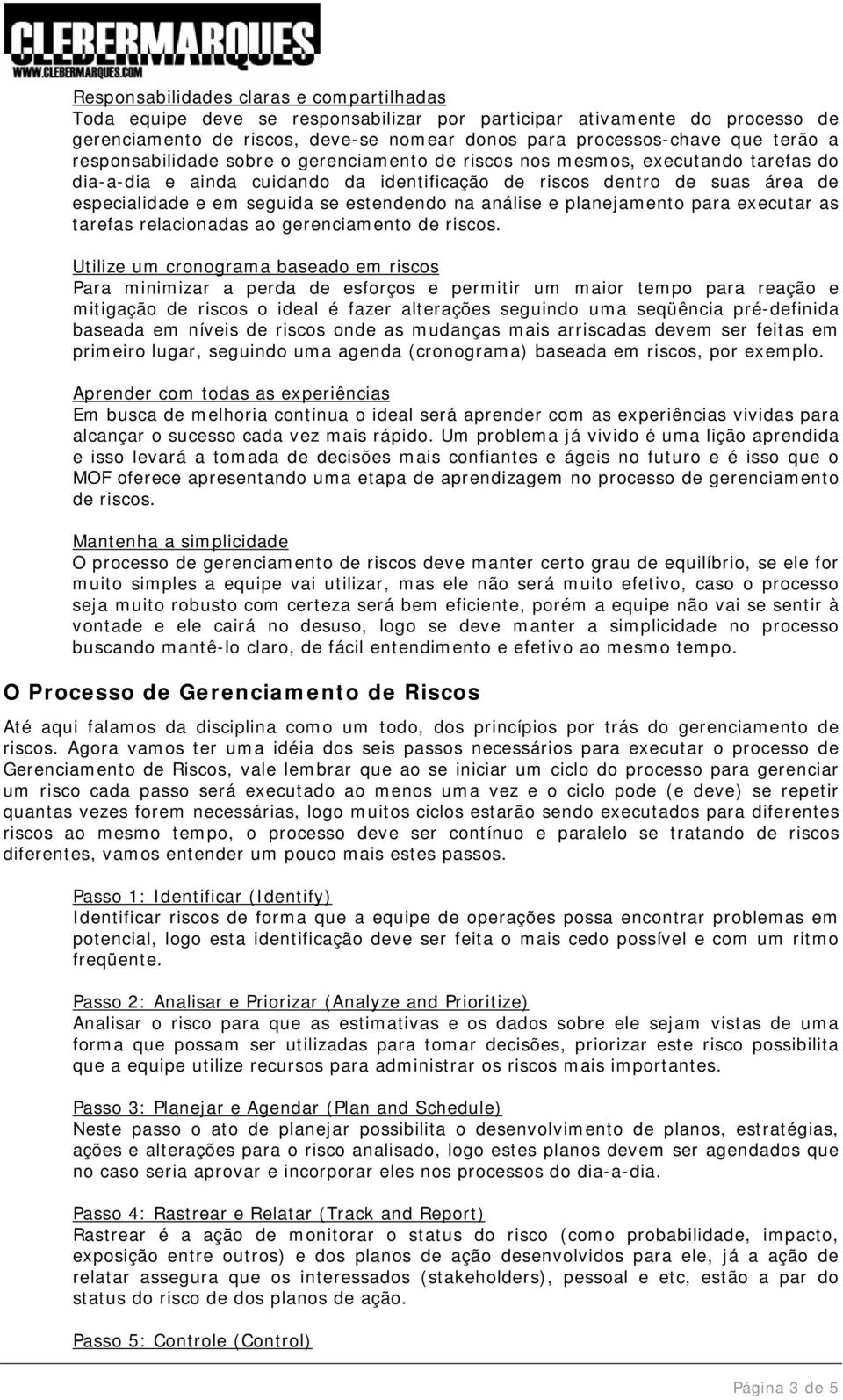 estendendo na análise e planejamento para executar as tarefas relacionadas ao gerenciamento de riscos.