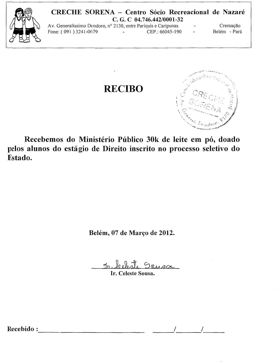 : 66045-190 Cremação Belém - Pará... '''.