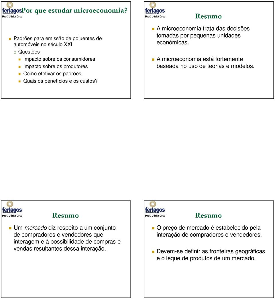 A microeconomia está fortemente baseada no uso de teorias e modelos.