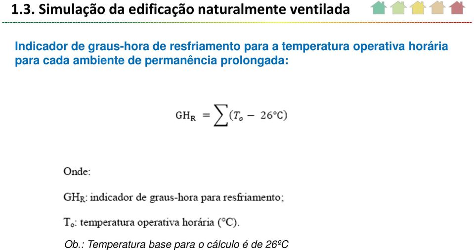 temperatura operativa horária para cada ambiente de