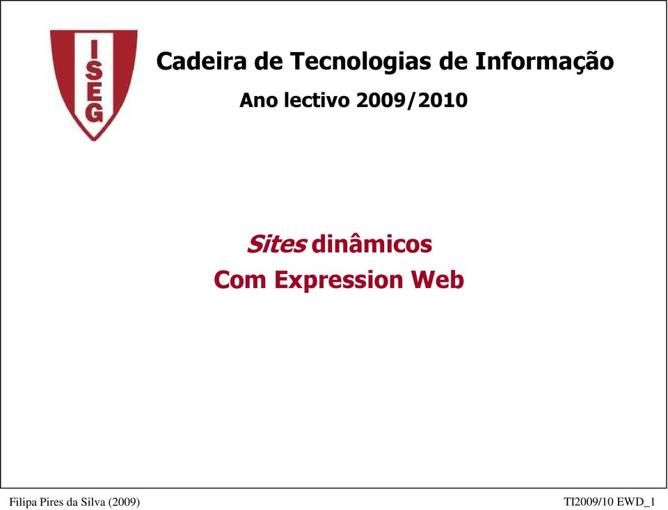 2009/2010 Sites dinâmicos