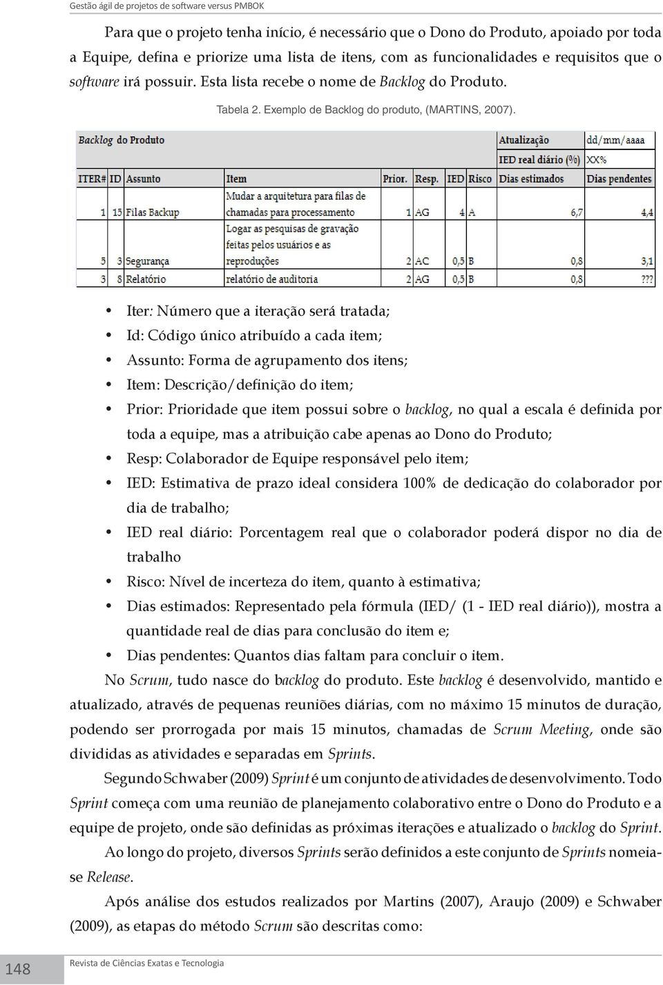 Iter: Número que a iteração será tratada; Id: Código único atribuído a cada item; Assunto: Forma de agrupamento dos itens; Item: Descrição/definição do item; Prior: Prioridade que item possui sobre o