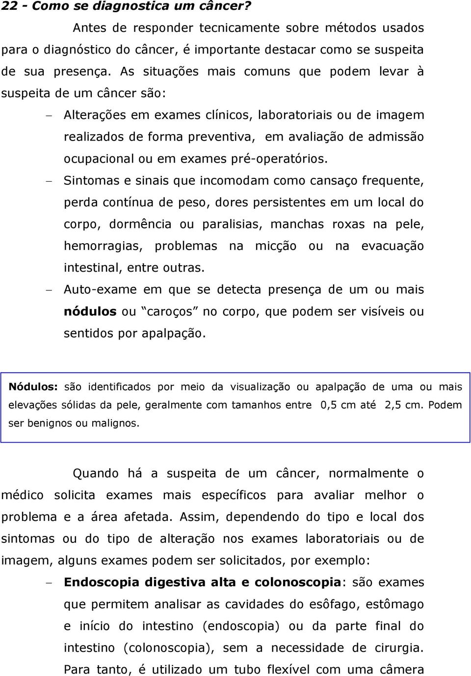 em exames pré-operatórios.