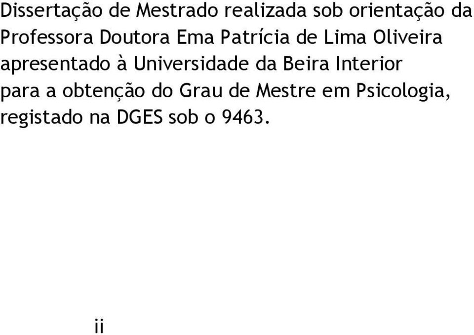 apresentado à Universidade da Beira Interior para a