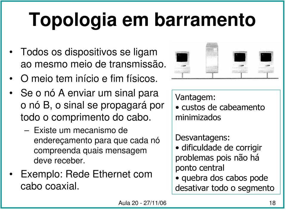 Existe um mecanismo de endereçamento para que cada nó compreenda quais mensagem deve receber.