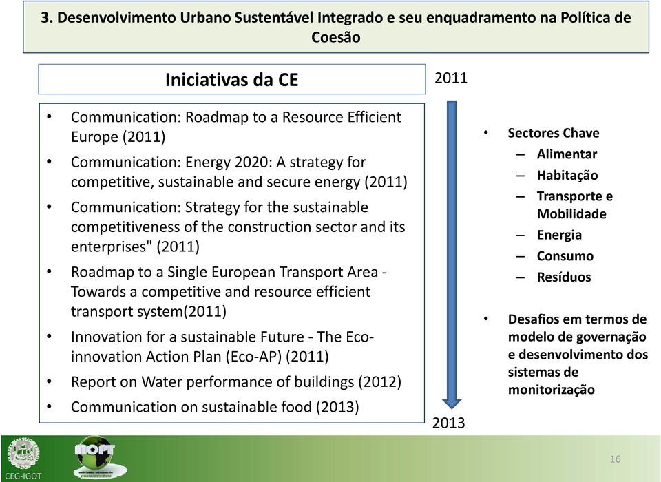 construction sector and its Energia enterprises" (2011) Roadmap to a Single European Transport Area Towards a competitive and resource efficient transport system(2011) Innovation for a sustainable