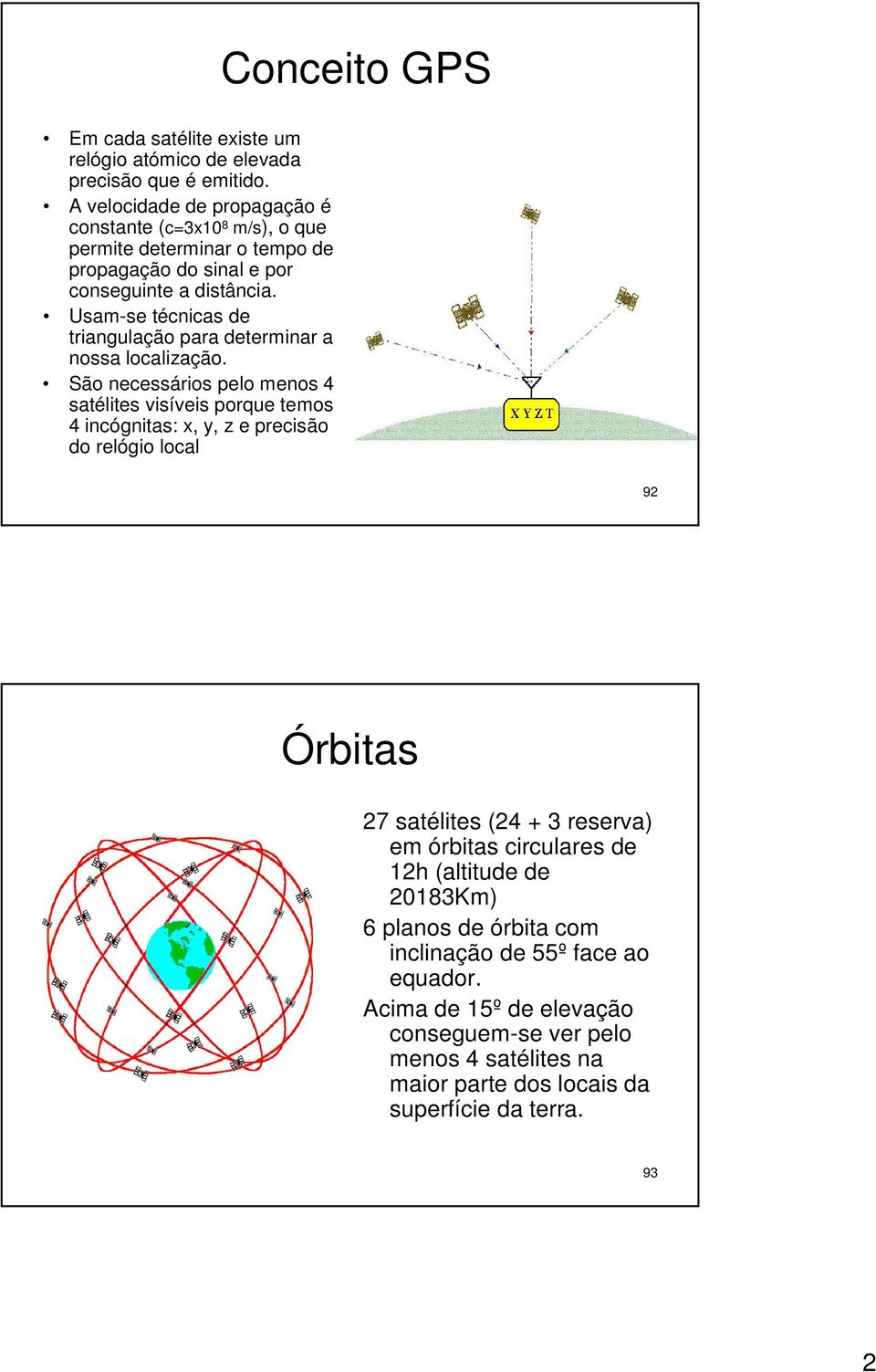 Usam-se técnicas de triangulação para determinar a nossa localização.