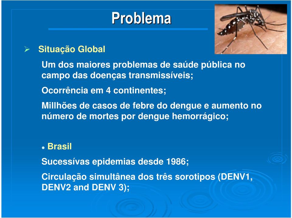 dengue e aumento no número de mortes por dengue hemorrágico; Brasil Sucessívas