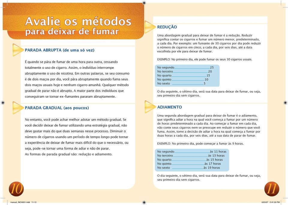 Em outras palavras, se seu consumo é de dois maços por dia, você pára abruptamente quando fuma seus dois maços usuais hoje e nenhum cigarro amanhã. Qualquer método gradual de parar não é abrupto.