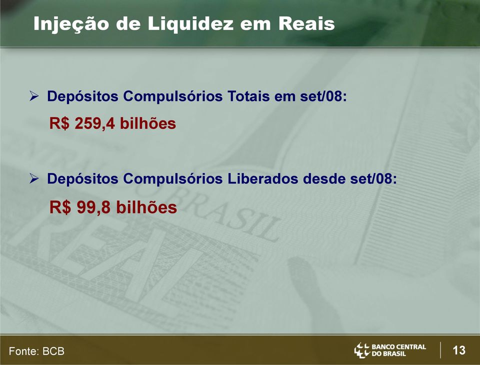 bilhões Depósitos Compulsórios