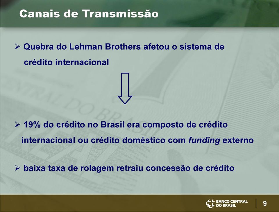 composto de crédito internacional ou crédito doméstico com