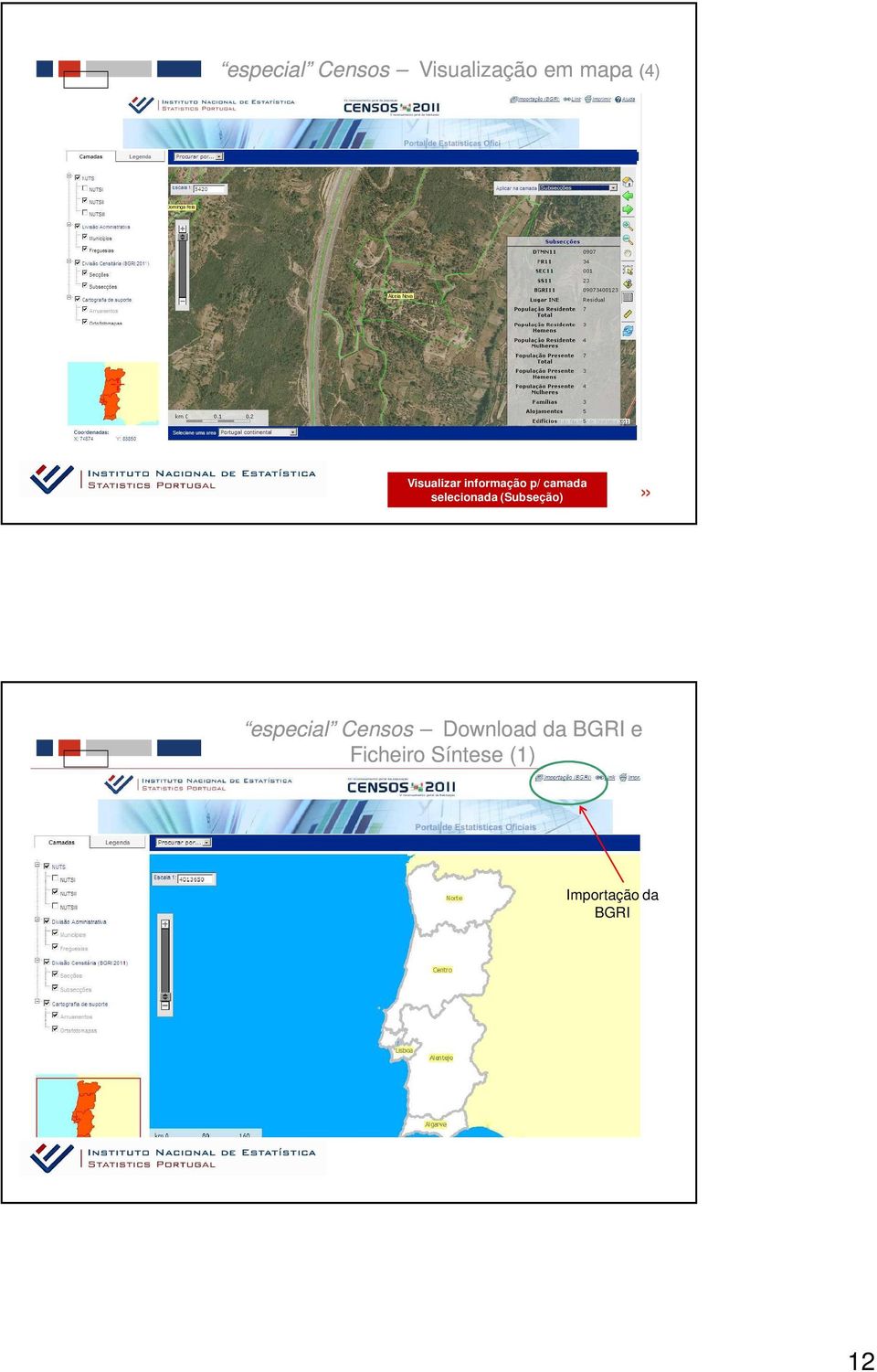 (Subseção) especial Censos Download da BGRI