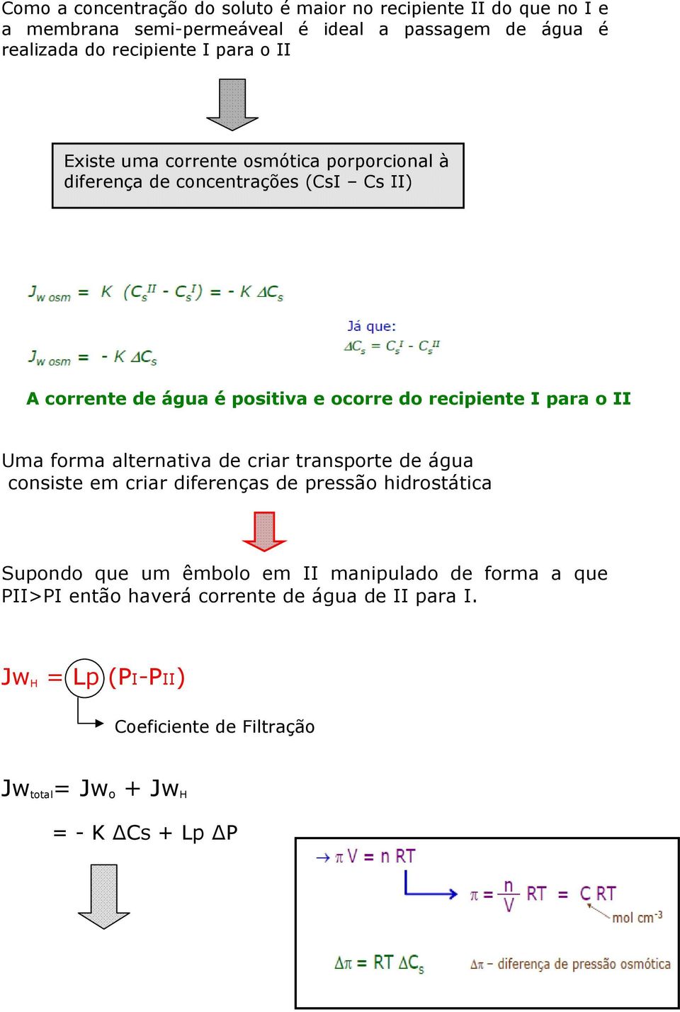 o II Uma forma alternativa de criar transorte de água consiste em criar diferenças de ressão hidrostática Suondo que um êmbolo em II maniulado de