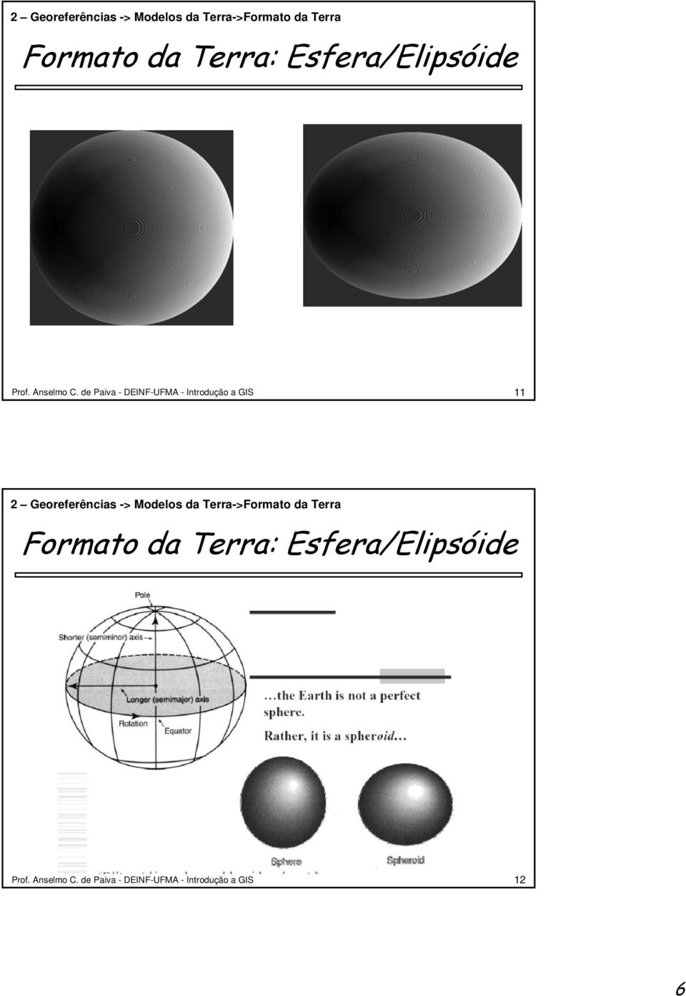 de Paiva - DEINF-UFMA - Introdução a GIS 11   de Paiva - DEINF-UFMA -