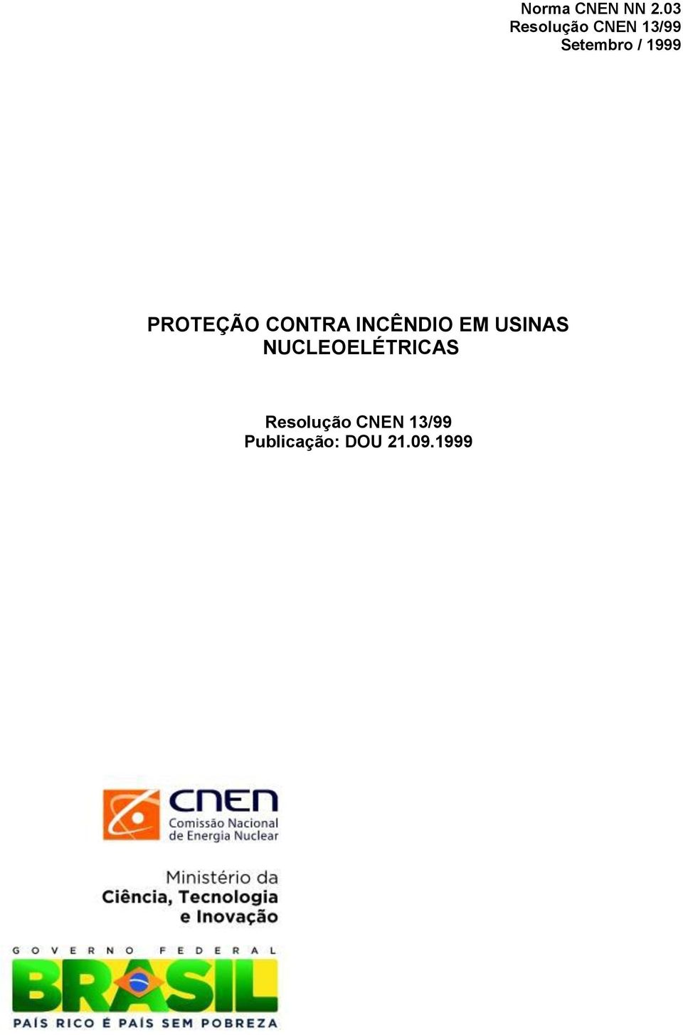 1999 PROTEÇÃO CONTRA INCÊNDIO EM