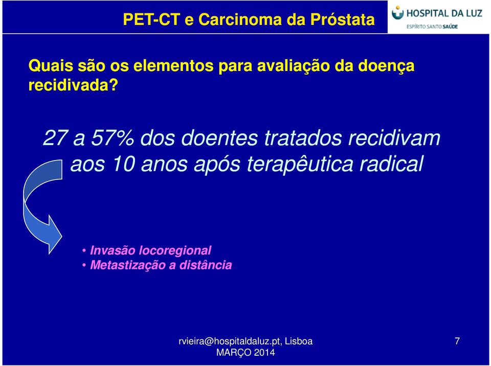 27 a 57% dos doentes tratados recidivam aos 10