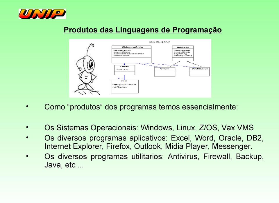 programas aplicativos: Excel, Word, Oracle, DB2, Internet Explorer, Firefox, Outlook,