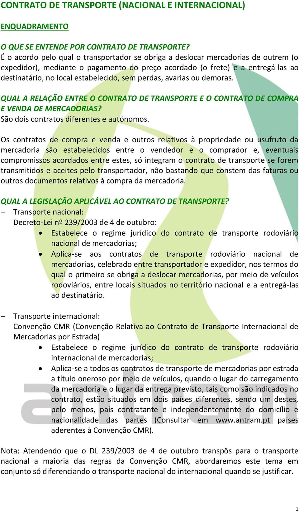 CONTRATO DE TRANSPORTE (NACIONAL E INTERNACIONAL) - PDF Free Download