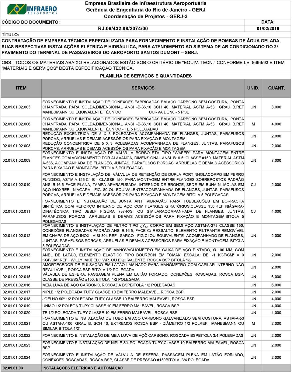 POLEGADAS ACOMPANHADA DE FLANGES, JUNTAS, PARAFUSOS PORCAS, ARRUELAS E DEMAIS ACESSÓRIOS PARA FIXAÇÃO E MONTAGEM.