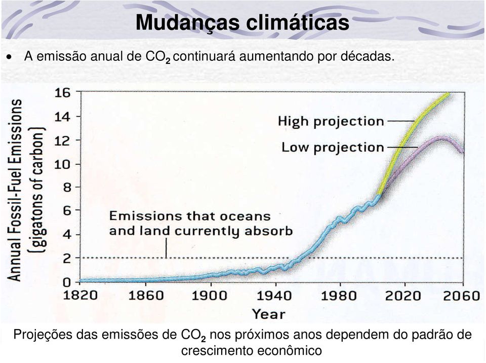 Projeções das emissões de CO 2 nos