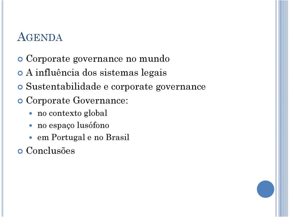governance Corporate Governance: no contexto