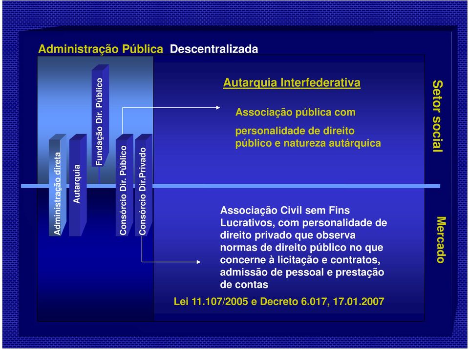 Privado Autarquia Interfederativa Associação pública com personalidade de direito público e natureza autárquica