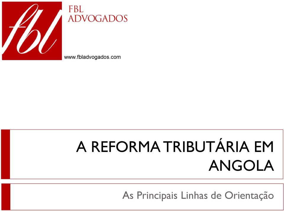 TRIBUTÁRIA EM ANGOLA