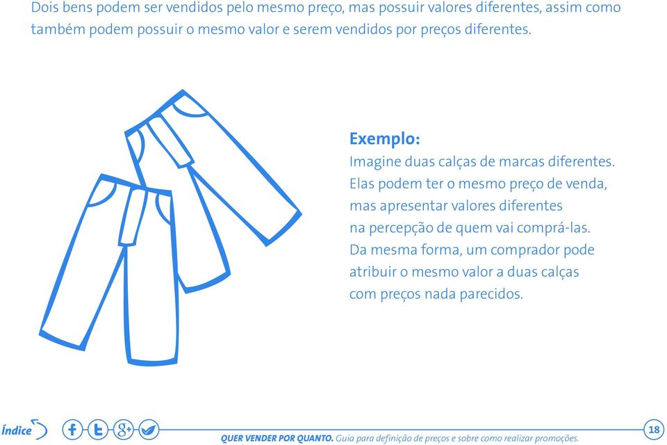 Exemplo: Imagine duas calças de marcas diferentes.