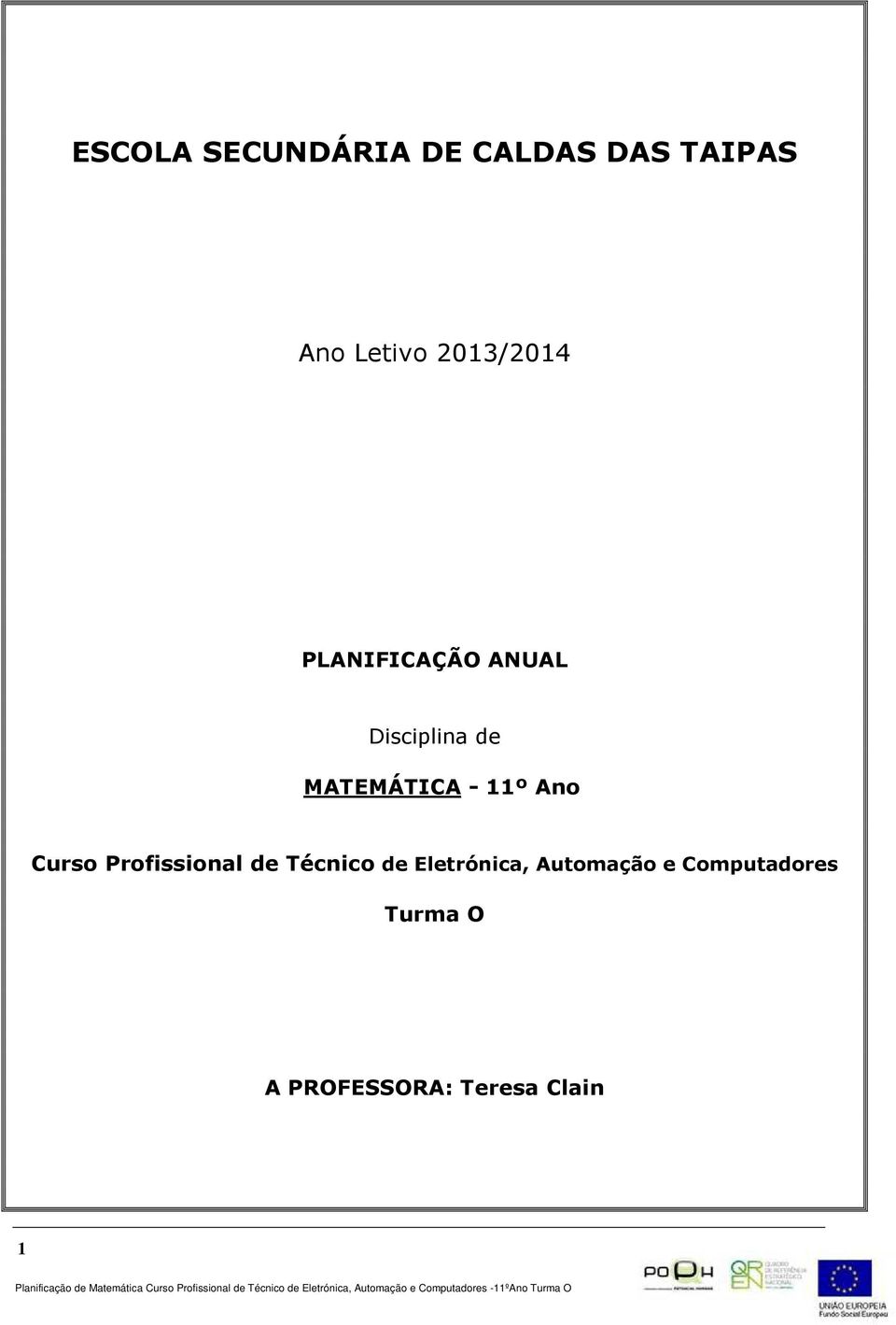 Disciplina de MATEMÁTICA -