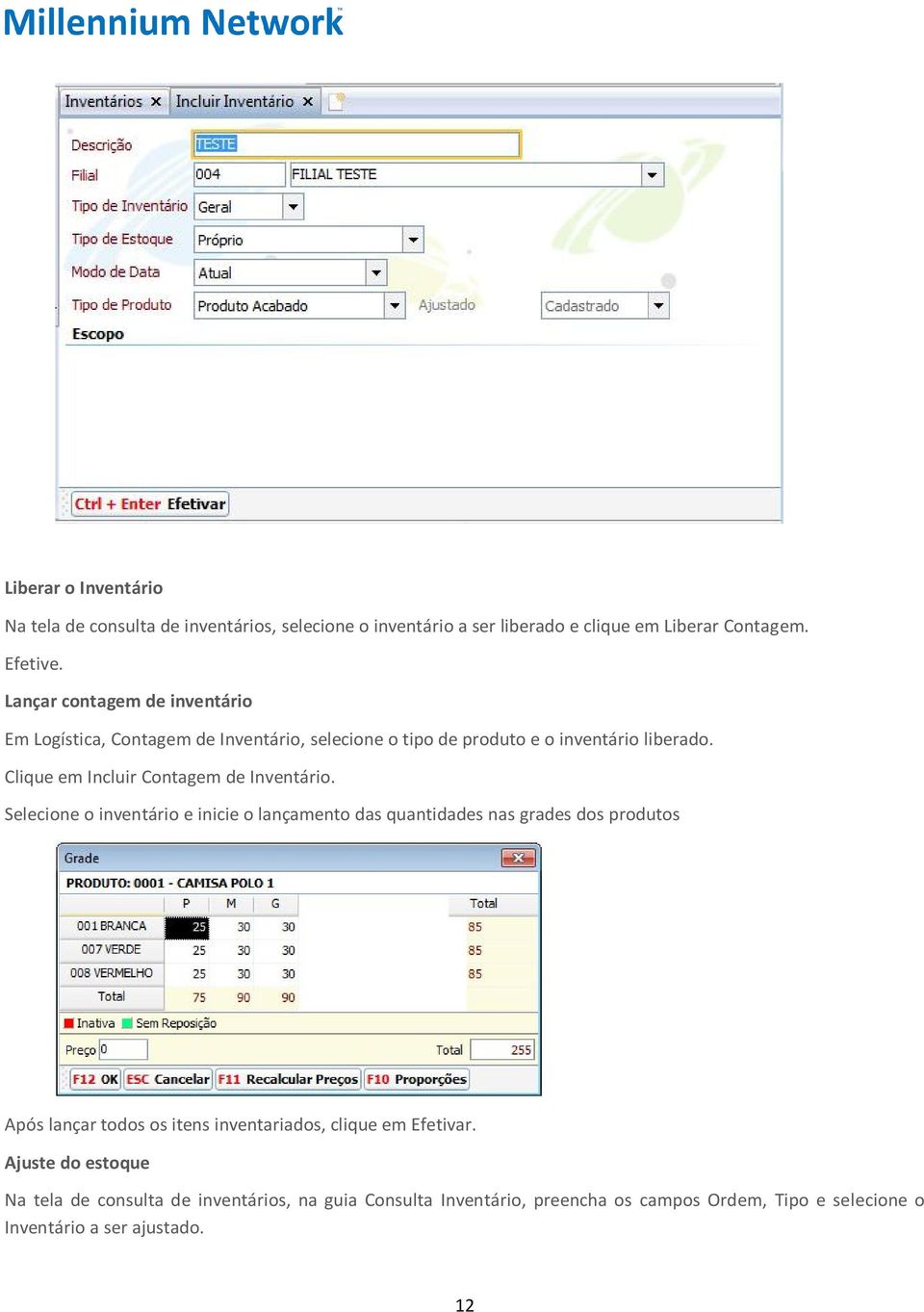 Clique em Incluir Contagem de Inventário.