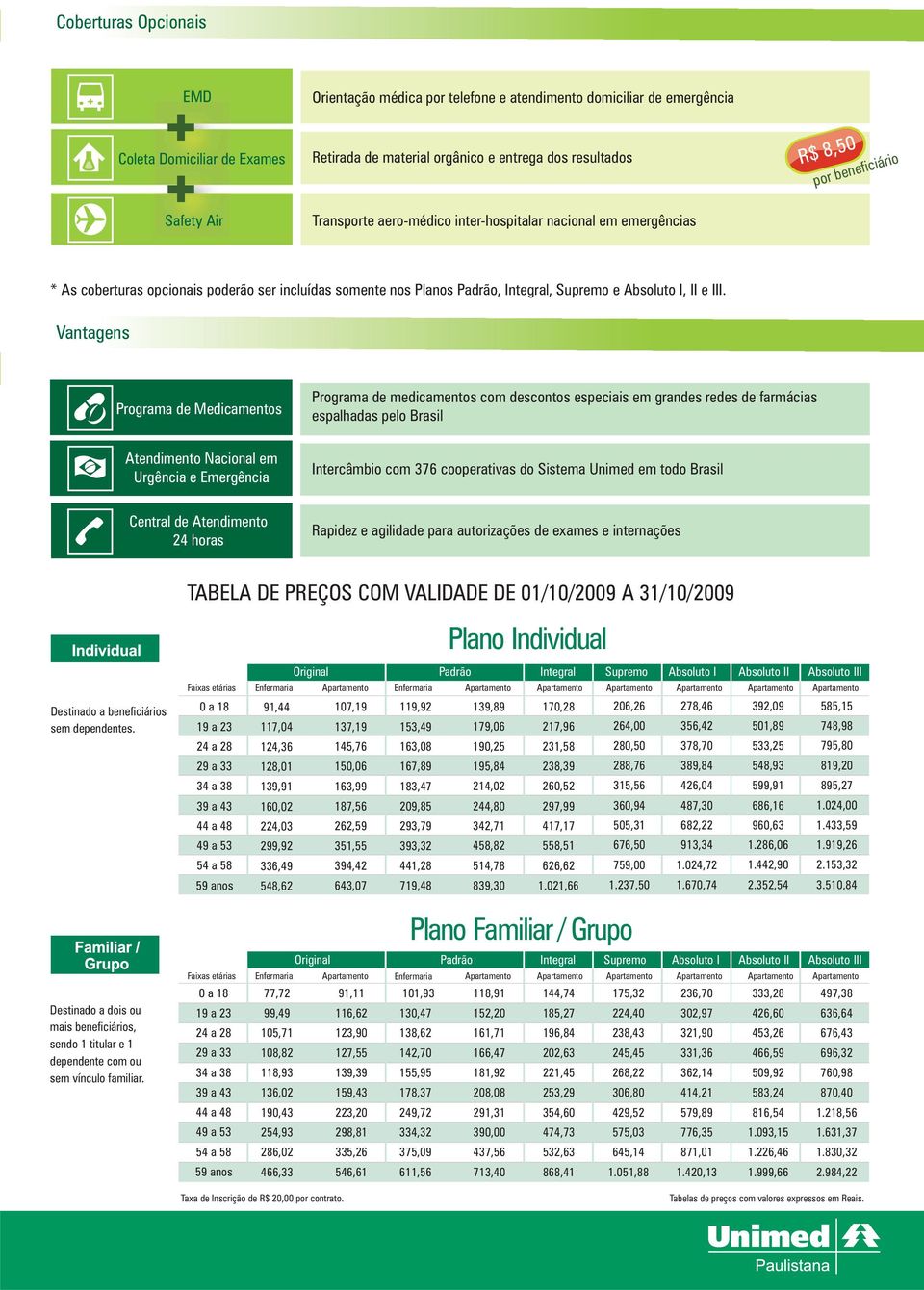 III. Vantagens Programa de Medicamentos Programa de medicamentos com descontos especiais em grandes redes de farmácias espalhadas pelo Brasil Atendimento em Urgência e Emergência Intercâmbio com 376