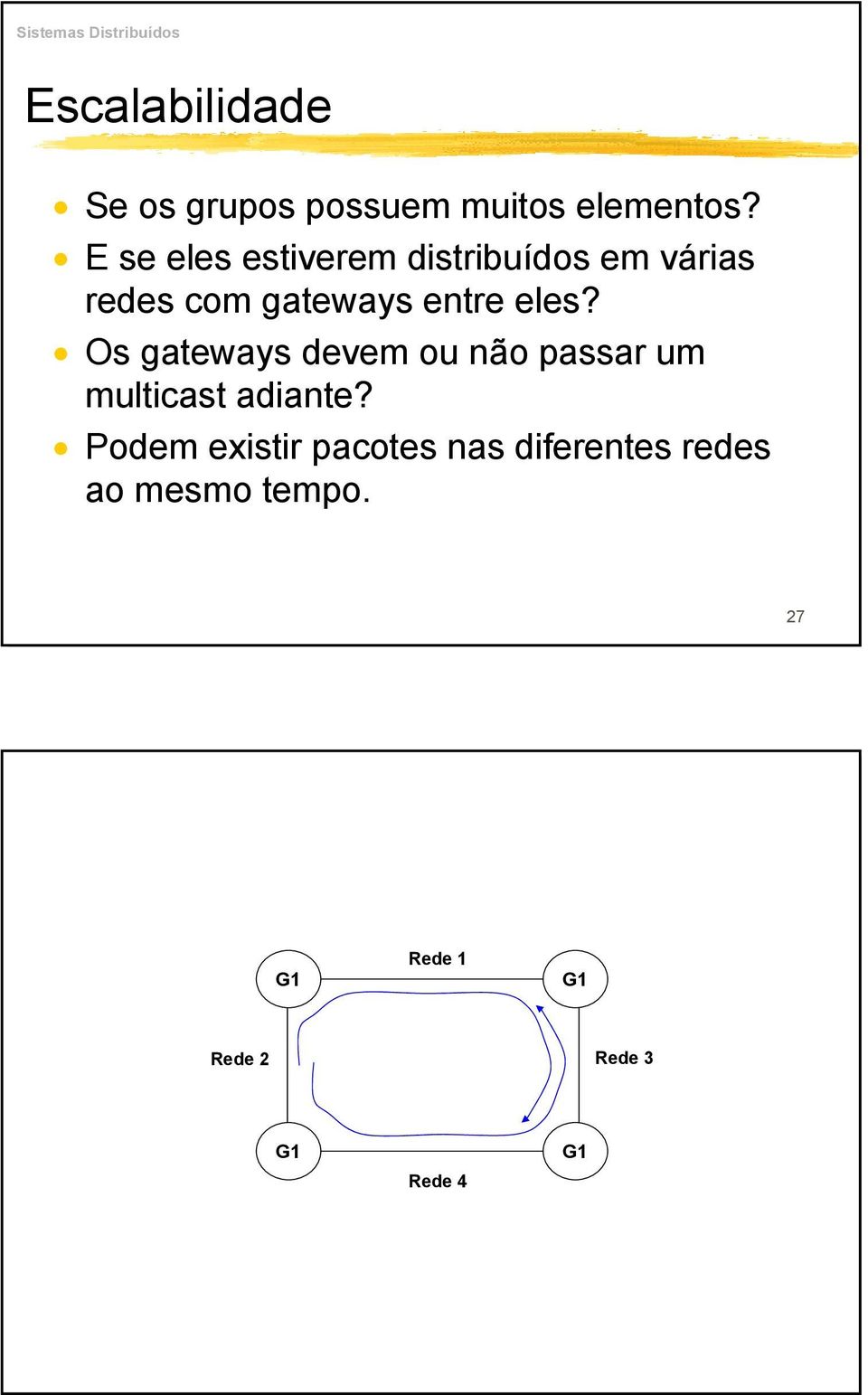 eles? Os gateways devem ou não passar um multicast adiante?