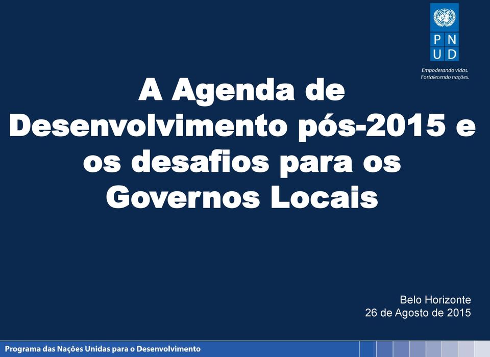 os Governos Locais Belo